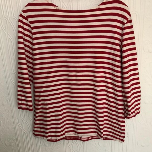 Seasalt sailor t-shirt red and white size 14 UK or 10 US - Picture 2 of 3